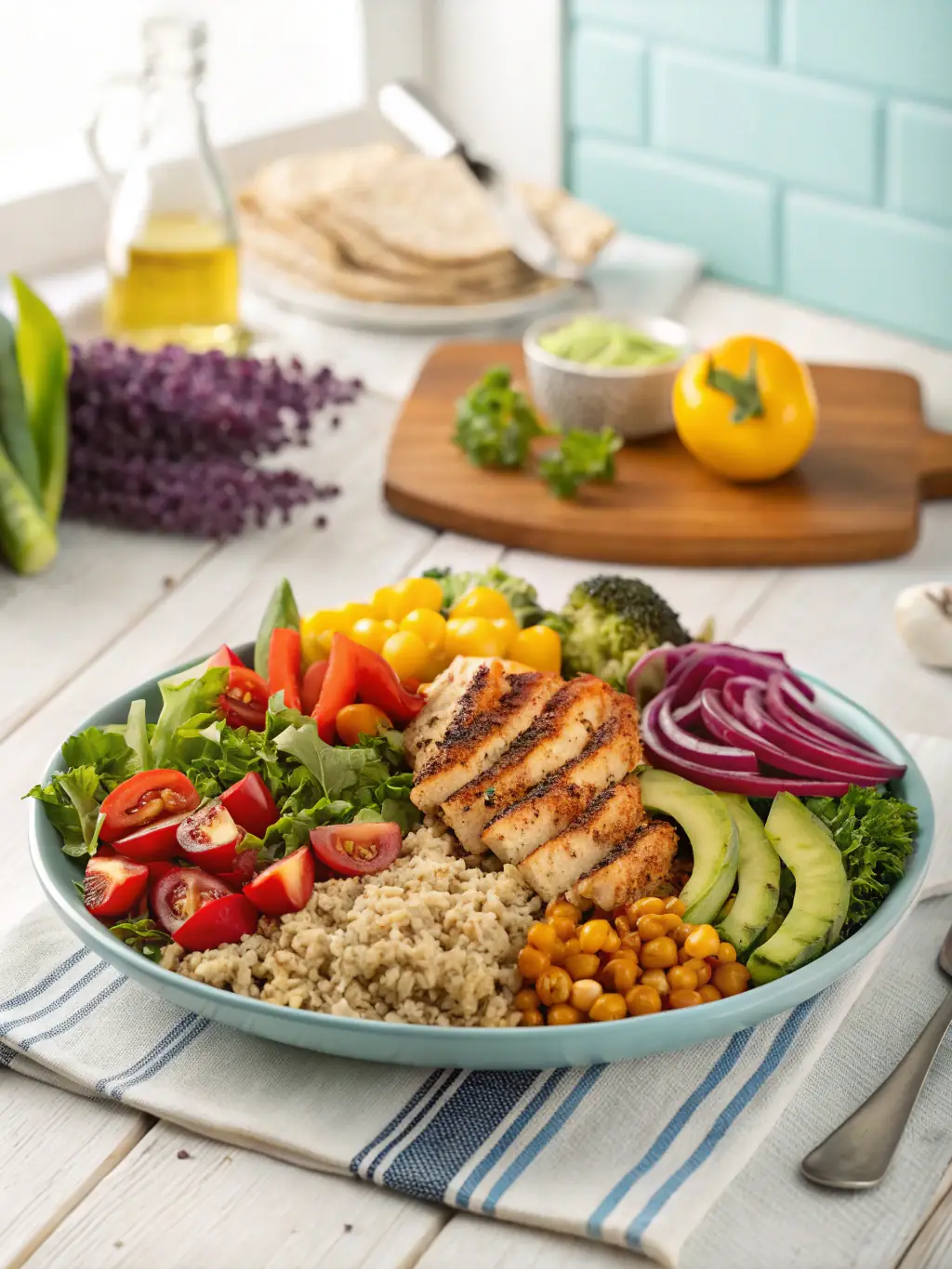 Image of a colorful and balanced meal, representing the 'Nutrición' category.