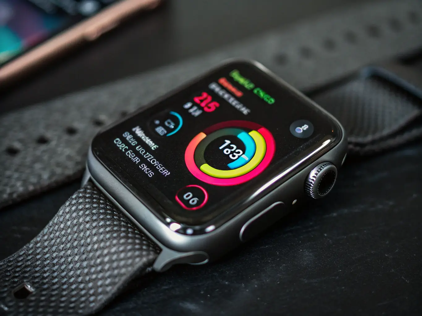Imagen de un reloj inteligente con una aplicación de seguimiento de actividad física, simbolizando tecnología para monitorear el progreso.